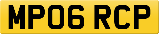 MP06 RCP private number plate